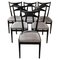 Chaises en Bois Noirci et Velours Style Ico Parisi, Set de 6 1