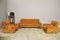 Brown Sofa and Armchair Group, 1970s, Set of 3 1
