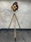 Large Vintage Nautical Tripod Floor Lamp in Brass and Steel 4