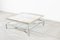Square Hollywood Regency Coffee Table in Brass and Steel with Sliding Glass Top from Maison Jansen 1