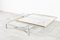 Square Hollywood Regency Coffee Table in Brass and Steel with Sliding Glass Top from Maison Jansen, Image 2