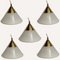 Brass and Opaline Glass Hanging Space Age Lamp by Limburg Glashütte 1