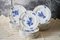 Antique Wedgwood Creamware Ludlow Blue Flowers Dinnerware, 1920s, Set of 66 1