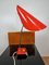Lámpara de mesa vintage roja de Josef Hůrka, Imagen 1