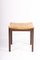 Mid-Century Stool in Patinated Leather Denmark, 1960s 6
