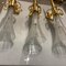 Large Gold Gilded Murano Glass Sconces, Set of 3 3