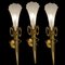 Large Gold Gilded Murano Glass Sconces, Set of 3, Image 2