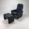 DS50 Lounge Chair in Dark Blue Leather from De Sede, 1980s 1
