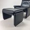 DS50 Lounge Chair in Dark Blue Leather from De Sede, 1980s 2