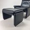 DS50 Lounge Chair in Dark Blue Leather from De Sede, 1980s, Image 2