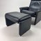 DS50 Lounge Chair in Dark Blue Leather from De Sede, 1980s 4