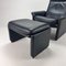 DS50 Lounge Chair in Dark Blue Leather from De Sede, 1980s, Image 4