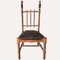 Französischer Stuhl aus gedrechseltem Holz & Leder, 1850er 1