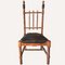 Französischer Stuhl aus gedrechseltem Holz & Leder, 1850er 2