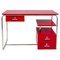 German Bauhaus Red Writing Desk, 1930s 1