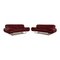 Laauser Leather Sofa Set Dark Red Two-Seater Couch, Set of 2 1