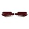 Laauser Leather Sofa Set Dark Red Two-Seater Couch, Set of 2, Image 1