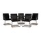 Walter Knoll Jason Leather Chair Set Black From Walter Knoll / Wilhelm Knoll, Set of 5 1