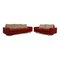 Stressless E600 Ledersofa Set in Rot 2-Sitzer 3-Sitzer, 2er Set 1