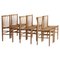J80 Dining Chairs in Oak & Paperboard by Jørgen Bækmark, 1960s, Set of 6 1