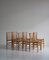J80 Dining Chairs in Oak & Paperboard by Jørgen Bækmark, 1960s, Set of 6, Image 14