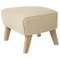 Sand and Natural Oak Sahco Zero Footstool by Lassen 1