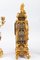 Louis XV Style Gilt Bronze & Cloisonné Enamel Clock & Candleholders, Set of 3, Image 4