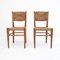 Italian Wooden & Straw Chairs 1960s, Set of 2, Image 1
