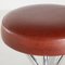 Red Leather & Metal Bar Stool 3