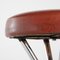 Red Leather & Metal Bar Stool 4