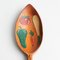 Spanish Traditional Hand-Painted Rustic Wood Spoon Artwork, 1970s 5