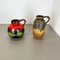 German Pottery Fat Lava Vases Multi-Color by Scheurich, 1970s, Set of 2 3