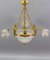 Four Light French Neoclassical Style Gilt Bronze and Glass Chandelier 9