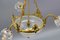 Lampadario a quattro luci in stile neoclassico in bronzo dorato e vetro, Immagine 10