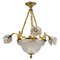 Four Light French Neoclassical Style Gilt Bronze and Glass Chandelier 1