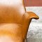 Moderne italienische Stühle mit Armlehnen aus braunem Kunstleder & Stahl, 1970er, 2er Set 10