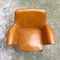 Italian Modern Brown Faux Leather & Steel Chairs with Armrests, 1970s, Set of 2 8