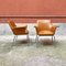 Moderne italienische Stühle mit Armlehnen aus braunem Kunstleder & Stahl, 1970er, 2er Set 3