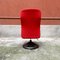 Norwegian Post Modern Metal Wood & Red Fabric Adjusting Height Armchair, 1980s 6