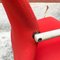 Norwegian Post Modern Metal Wood & Red Fabric Adjusting Height Armchair, 1980s 9