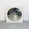Italienischer Postmoderner runder Spiegel mit quadratischem Kunststoffrahmen, 1980er 3