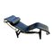 Modernistische Leder Chaiselongue mit Chromgestell 2