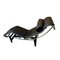 Modernist Leather Chaise Lounge with Chrome Frame 3