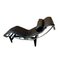Modernist Leather Chaise Lounge with Chrome Frame, Image 3