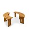 Mid-Century Curved Benches by Pierre Chapo, Set of 2 2