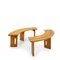Mid-Century Curved Benches by Pierre Chapo, Set of 2 1