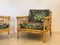 Bamboo & Wicker Armchairs, 1970s , Set of 2 3