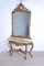 Baroque Golden Console with Large Mirror and Marble Top, Set of 2 2