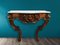 Wall Console in Wood with Carrara White Marble Top, 1800s 1