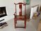 Stuhl im chinesischen Ming Stil mit hoher Rückenlehne und rotem Lack 1